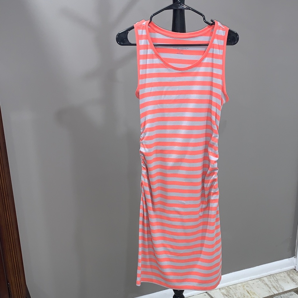 Liz Lange Orange and Gray Maternity Dress Size Small